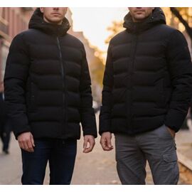 Куртка чоловіча зимова AZ0181 black р.XL-5XL "Annet" недорого оптом від прямого постачальника