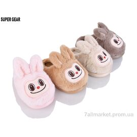 Тапки дитячі домашні Зима A8867 mix (12 пар р.34-37) "Super Gear" недорого оптом від прямого постачальника