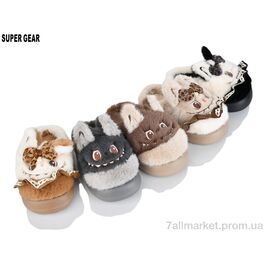 Тапки дитячі домашні Зима XNB25-53 mix (12 пар р.28-33) "Super Gear" недорого оптом від прямого постачальника
