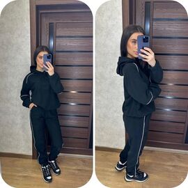 Костюм спортивний жіночий 092 black р.42-48 "VALENTINA" недорого оптом від прямого постачальника