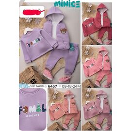 Костюм дитячий спортивний теплий на дівчинку 6457 pink р.0.9-2 "Major" недорого оптом від прямого постачальника