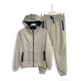 Спортивний костюм чоловічий Зима AW23 khaki (5 шт. р.сіткаS-2XL) "OKMEL" недорого оптом від прямого постачальника