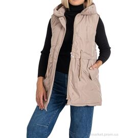 Жилетка жіноча Весна/осінь 2317 бежевий (5 шт. р.сітка48-56) "Sport style" недорого оптом від прямого постачальника