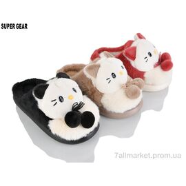 Тапки жіночі для будинку Зима 975 mix (12 пар р.36-41) "Super Gear" недорого оптом від прямого постачальника