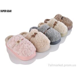 Тапки жіночі для будинку Зима SN616 mix (12 пар р.36-41) "Super Gear" недорого оптом від прямого постачальника