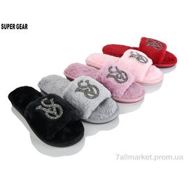 Тапки жіночі для будинку Зима FL09 mix (12 пар р.36-41) "Super Gear" недорого оптом від прямого постачальника