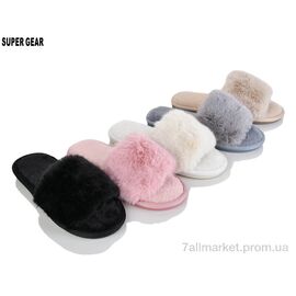 Тапки жіночі для будинку Зима FL076 mix (12 пар р.36-41) "Super Gear" недорого оптом від прямого постачальника
