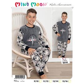 Фотография Пижама детская тёплая на мальчика 0218 grey р.10-16 "Meloria" недорого оптом от прямого поставщика
