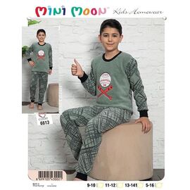 Піжама дитяча тепла на хлопчика 6613 mint р.10-16 "Meloria" недорого оптом від прямого постачальника