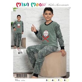 Піжама дитяча тепла на хлопчика 6615-1 mint р.5-8 "Meloria" недорого оптом від прямого постачальника