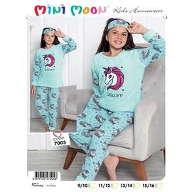 Піжама дитяча тепла на дівчинку 7005 l.blue р.10-16 "Meloria" недорого оптом від прямого постачальника