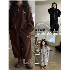 Костюм дитячий спортивний теплий на дівчинку 2038 black р.110-150 "Meloria" недорого оптом від прямого постачальника