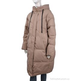 Пальто жіноче Зима 8801 beige (09075) (3 шт. р.сітка54-58) "Obuvok" недорого оптом від прямого постачальника