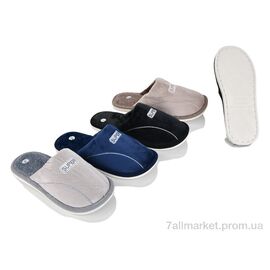 Тапки чоловічі домашні Весна/осінь E25 mix (6 пар р.40-47) "Vladimir" недорого оптом від прямого постачальника