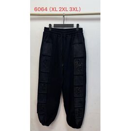 Фотография Штаны спортивные женские тёплые 6064 black р.XL-3XL "Immei" недорого оптом от прямого поставщика