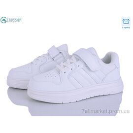 Фотография Кроссовки детские модные Весна/осень EC682-1 white (6 пар р.34-39) "CROSSOPT" недорого оптом от прямого поставщика