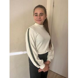 Фотография Свитер детский на девочку M240 white р.140-158 "Moda school" недорого оптом от прямого поставщика