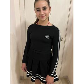 Фотография Свитер детский на девочку M250 black р.152-164 "Moda school" недорого оптом от прямого поставщика