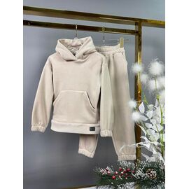 Фотография Костюм детский спортивный тёплый на девочку 115 beige р.122-140 "Delfinka" недорого оптом от прямого поставщика