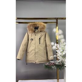 Курка дитяча зимова на хлопчика 25022 beige р.140-158 "Delfinka" недорого оптом від прямого постачальника