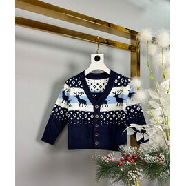 Кофта дитяча тепла унісекс 3123 navy р.98-122 "Delfinka" недорого оптом від прямого постачальника