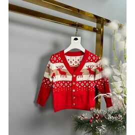 Кофта дитяча тепла унісекс 3123 red р.98-122 "Delfinka" недорого оптом від прямого постачальника