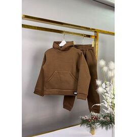 Костюм дитячий спортивний теплий на дівчинку 432-1 brown р.92-116 "Delfinka" недорого оптом від прямого постачальника