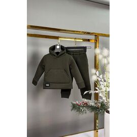 Костюм дитячий спортивний теплий на дівчинку 433-1 khaki р.110-150 "Delfinka" недорого оптом від прямого постачальника