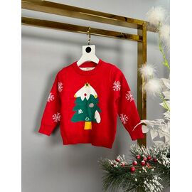 Фотография Свитер детский унисекс 9006 red р.98-122 "Delfinka" недорого оптом от прямого поставщика