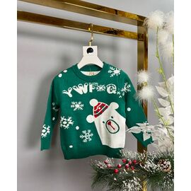 Фотография Свитер детский унисекс 9010 green р.98-122 "Delfinka" недорого оптом от прямого поставщика