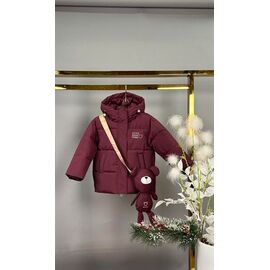 Фотография Курка детская зимняя на девочку 919 wine р.98-122 "Delfinka" недорого оптом от прямого поставщика