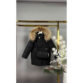 Фотография Курка детская зимняя на девочку 9618 black р.110-134 "Delfinka" недорого оптом от прямого поставщика