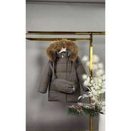 Фотография Курка детская зимняя на девочку 9618 khaki р.110-134 "Delfinka" недорого оптом от прямого поставщика