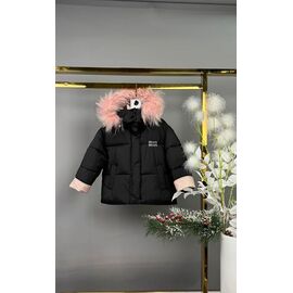 Фотография Курка детская зимняя на девочку W1802 black р.92-116 "Delfinka" недорого оптом от прямого поставщика