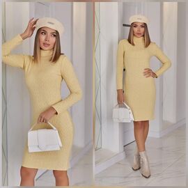 Сукня тепла жіноча 877 yellow р.44-50 "Potok" недорого оптом від прямого постачальника