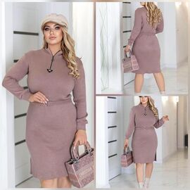 Сукня тепла жіноча 879 nude р.48-52 "Potok" недорого оптом від прямого постачальника