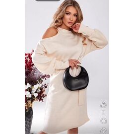 Фотография Платье тёплое женское 834 beige р.44-50 "Potok" недорого оптом от прямого поставщика
