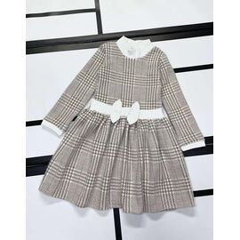 Фотография Платье детское утеплённое на девочку 574 beige-white р.110-128 "Kosmy" недорого оптом от прямого поставщика