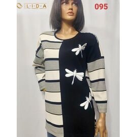 Светр жіночий 095 black-beige р.52-62 "LIDA" недорого оптом від прямого постачальника