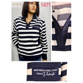 Фотография Свитер женский 1471 navy-white р.52-62 "LIDA" недорого оптом от прямого поставщика