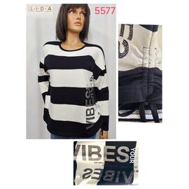 Светр жіночий 5577 white-black р.50-60 "LIDA" недорого оптом від прямого постачальника