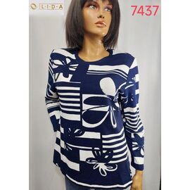 Фотография Свитер женский 7437 navy р.52-62 "LIDA" недорого оптом от прямого поставщика