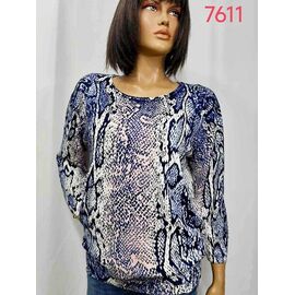 Фотография Свитер женский 7611 blue р.3XL-4XL "LIDA" недорого оптом от прямого поставщика