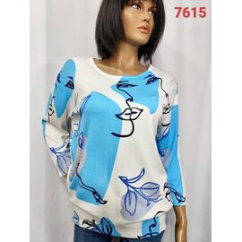 Светр жіночий 7615 white l.blue р.3XL-4XL "LIDA" недорого оптом від прямого постачальника
