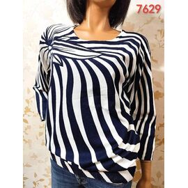Светр жіночий 7629 navy-white р.3XL-4XL "LIDA" недорого оптом від прямого постачальника