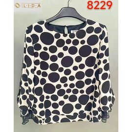 Фотография Свитер женский 8229 white-black р.52-62 "LIDA" недорого оптом от прямого поставщика