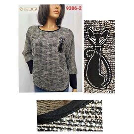 Фотография Свитер женский 9386-2 black р.52-62 "LIDA" недорого оптом от прямого поставщика