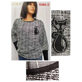 Фотография Свитер женский 9386-2 grey р.52-62 "LIDA" недорого оптом от прямого поставщика