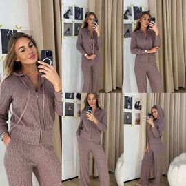 Фотография Костюм женский 1535 brown р.42-48 "BONJOUR" недорого оптом от прямого поставщика