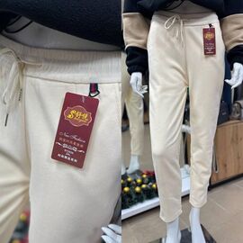 Фотография Штаны женские утеплённые 2036 l.beige р.2XL-6XL "BONJOUR" недорого оптом от прямого поставщика